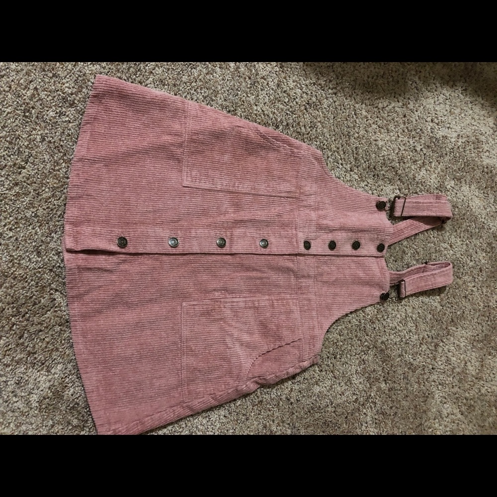 pink overall dress